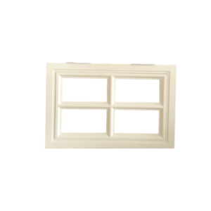 Ventana blanca rectangular con cruz acrílico para puerta seccional