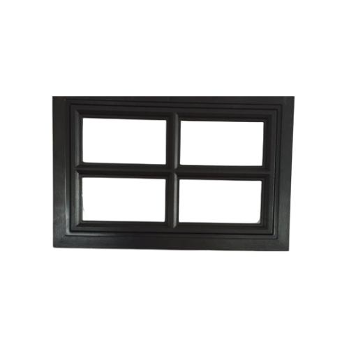 Ventana negra rectangular con cruz acrílico para puerta seccional