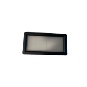 Ventana rectangular negra con doble metracrilato