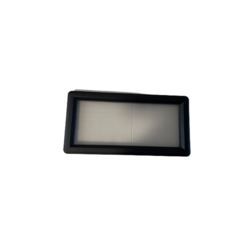 Ventana rectangular negra con doble metracrilato